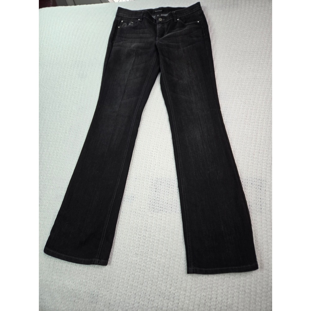 White House Black Market Noir Black Embellished Bootcut Jeans 8L Tall